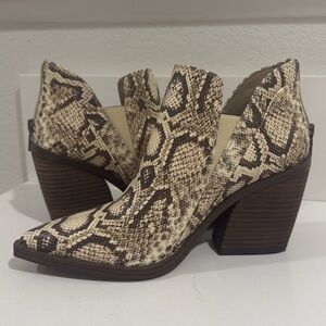 Vince Camuto snakeskin booties